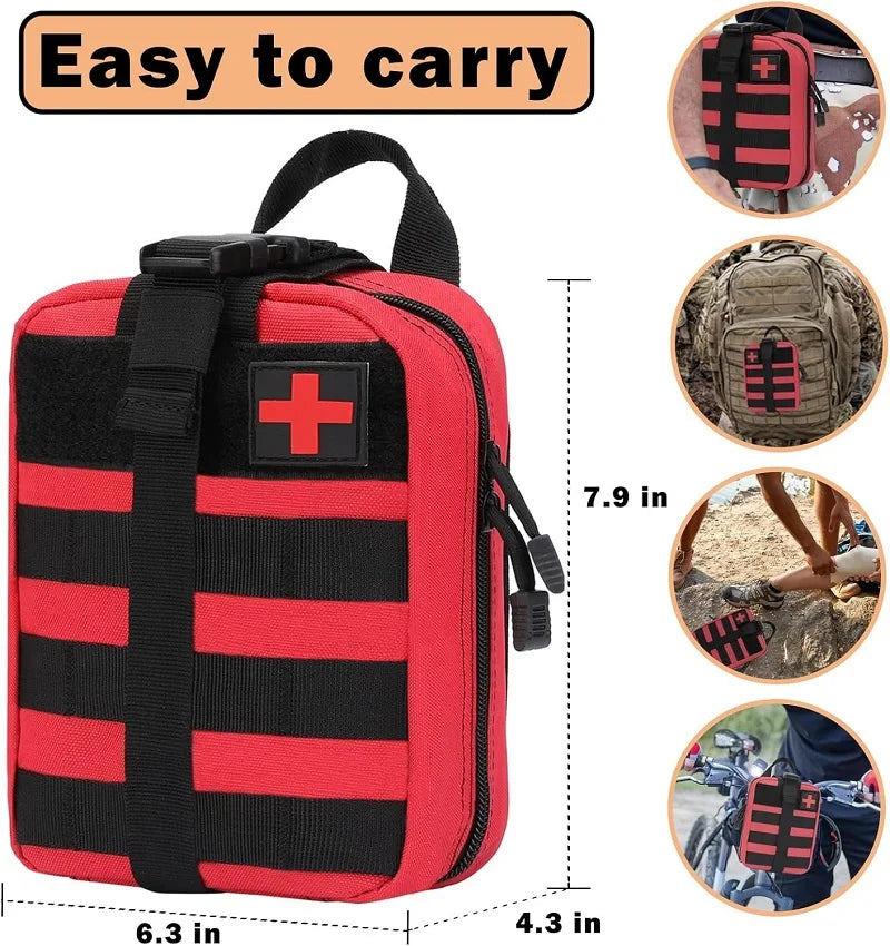 Taktische Erste-Hilfe-Survival-Tasche – Große SOS-Notfalltasche mit MOLLE-System für Outdoor & Krisenvorsorge