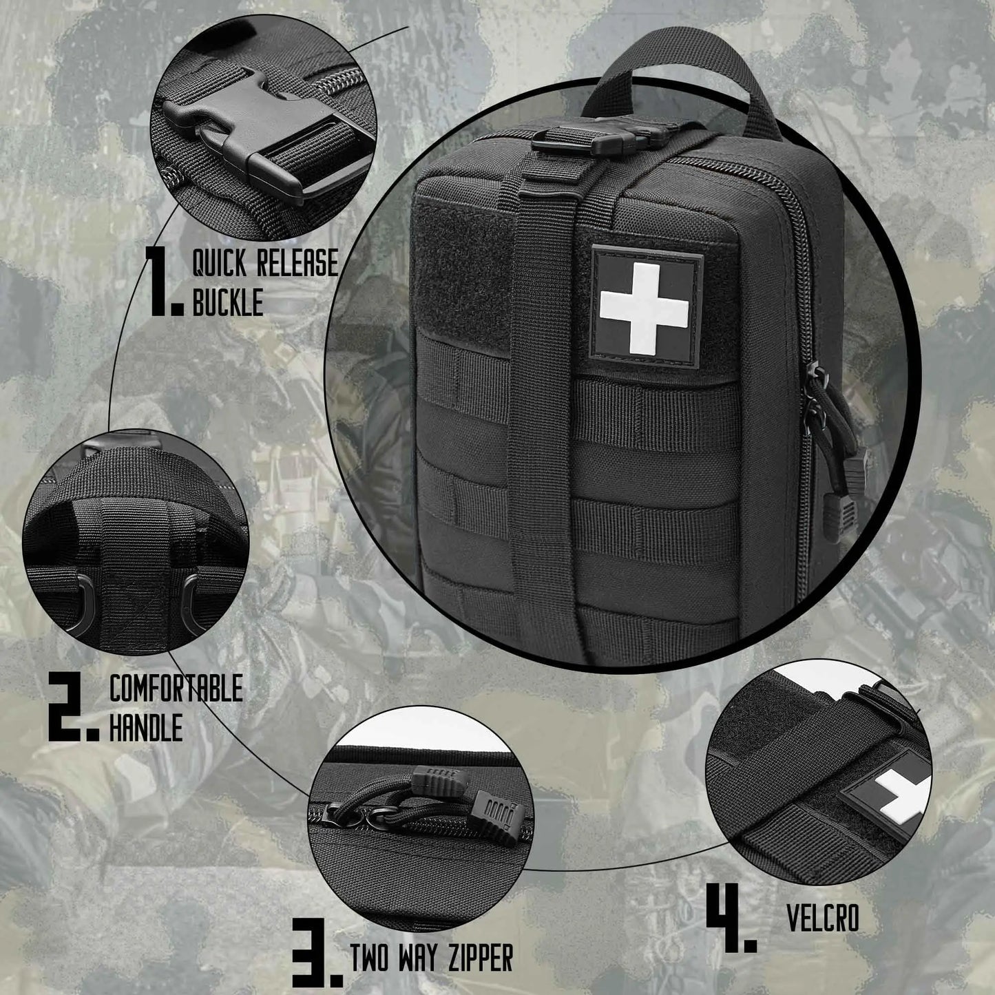 EMT MOLLE Erste-Hilfe-Tasche – Abreißbare Notfall-Medizintasche