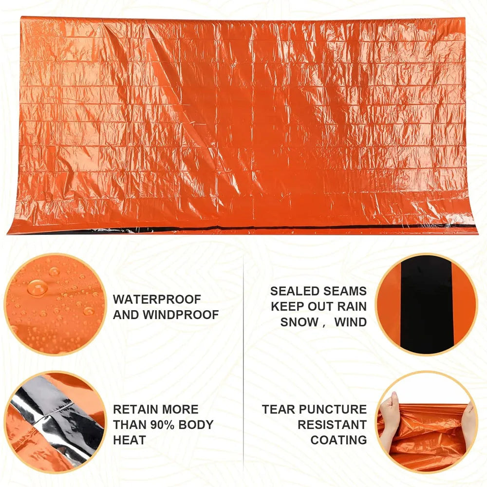 Survival-Schlauchzelt für 2 Personen – wasserdichtes Notfallzelt für Outdoor & Camping