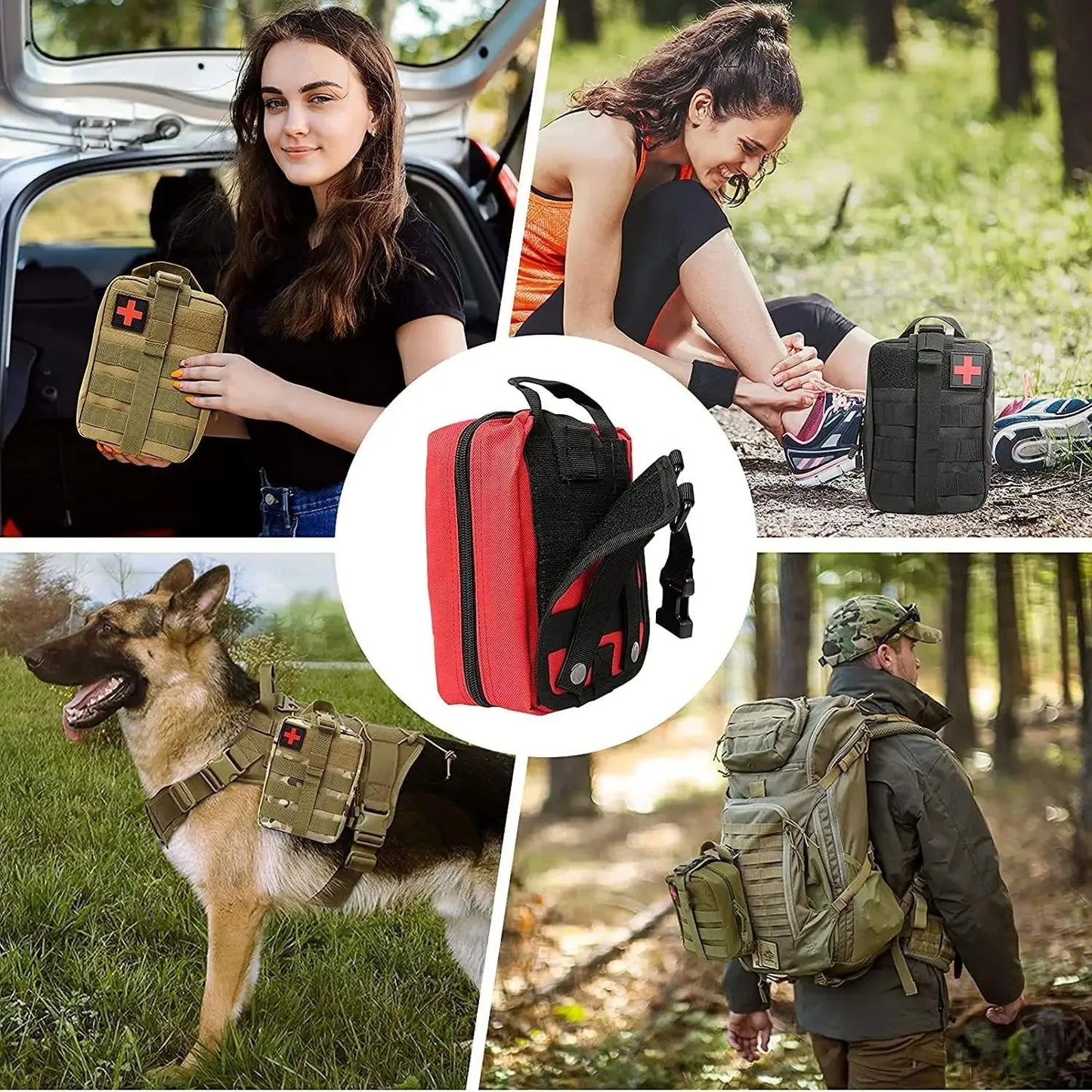 Taktische Erste-Hilfe-Survival-Tasche – Große SOS-Notfalltasche mit MOLLE-System für Outdoor & Krisenvorsorge