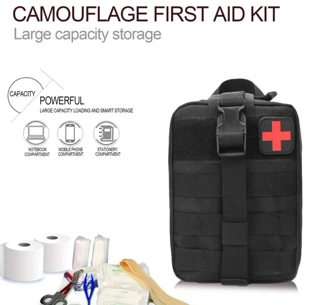 Taktische Erste-Hilfe-Survival-Tasche – Große SOS-Notfalltasche mit MOLLE-System für Outdoor & Krisenvorsorge
