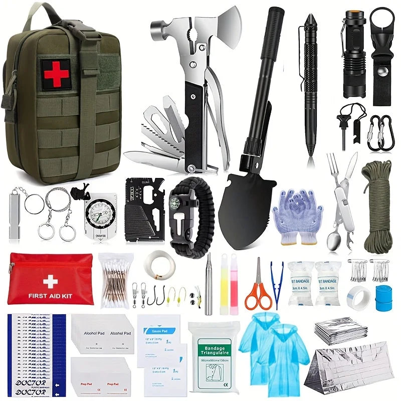 Multifunktionale Survival-Werkzeuge, Outdoor-Camping-Ausrüstung und Notfall-Survival-Kit