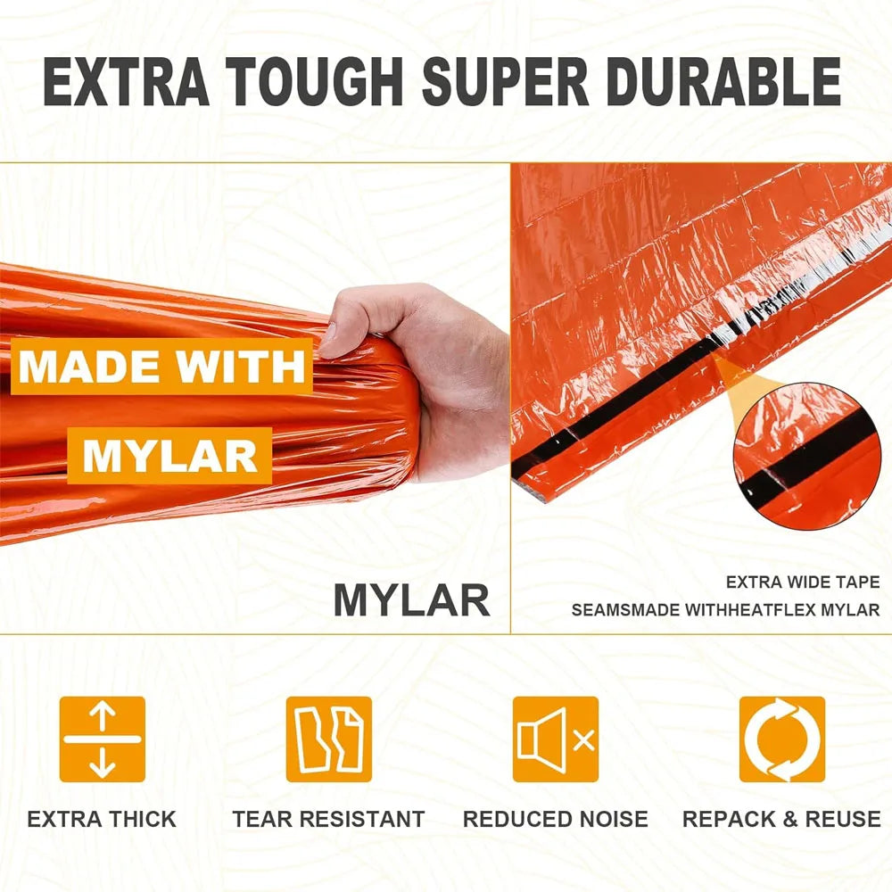 Survival-Schlauchzelt für 2 Personen – wasserdichtes Notfallzelt für Outdoor & Camping